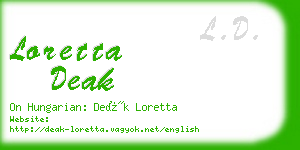 loretta deak business card